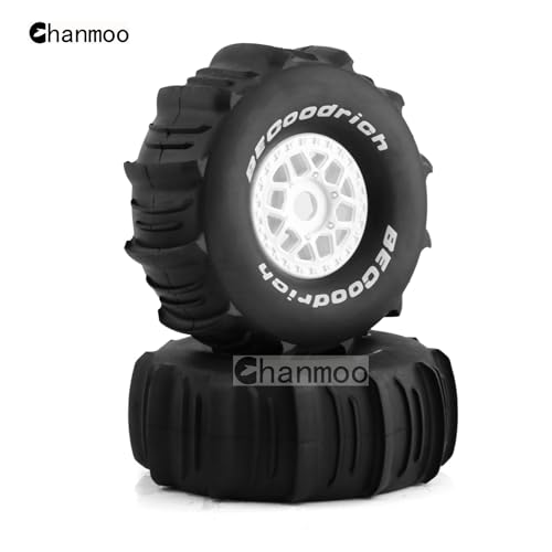 1/7 1/8 RC Short Course Truck Car Tires and Wheels Rims 17mm Hex Snow Sand Buggy Desert Tyres for 1:7 Or 1:8 Scale RC Off Road Truck Car TRAXXAS UDR 85086-4 ARRMA YK4072 DF7 4Pcs (B White) - color: B White