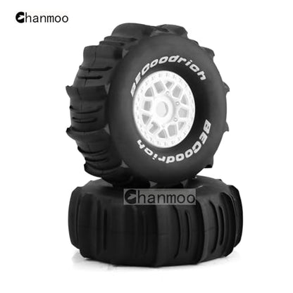 1/7 1/8 RC Short Course Truck Car Tires and Wheels Rims 17mm Hex Snow Sand Buggy Desert Tyres for 1:7 Or 1:8 Scale RC Off Road Truck Car TRAXXAS UDR 85086-4 ARRMA YK4072 DF7 4Pcs (B White) - color: B White