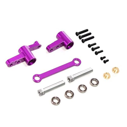 for MJX for Hyper Go for 14209 14210 H14BM 1/14 RC Car Steering Assembly with Bearings Steering Column Steering Shaft Upgrade Parts RC Car Repair Kit(Purple) - color: Purple