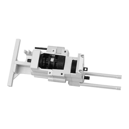 All Metal Gearbox Transmission Case with Gear Set Connector Post Rod for Axial SCX10 Pro 1/10 RC Crawler Upgrade Parts (Silver) - color: Silver