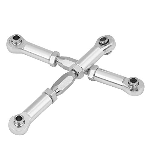 RC Steering Linkage, RC Steering Rod CNC Machined Servo Link Pull Rod for RC Car Upgrade Parts(Silver) Rc Car Steering Linkage Rc Truck Steering Linkage 1/24 Servo Linkage