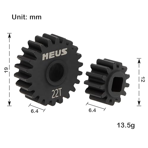 MEUS RACING Steel Overdrive Portal Gears for Axial Capra 1.9 UTB SCX10 III RC Crawlers (13-22T)