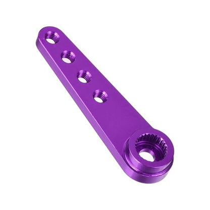 MECCANIXITY 6 Pcs Aluminum Servo Horn Long 25T 25 Teeth Steering Arm 37mm Length Purple Suitable for DIY RC Car/Boat/Airplanes Boat Model Accessories - color: Purple