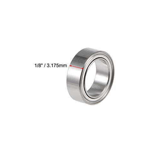 uxcell R168ZZ Deep Groove Ball Bearing 1/4-inchx3/8-inchx1/8-inch Shielded Z2 Lever Bearings 10pcs - size: 1/4"x3/8"x1/8"