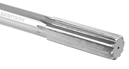 Accusize Industrial Tools 7/8'' H.S.S. Straight Shank Straight Flute Chucking Reamer, Flute Length 2-5/8'', Oal 10'', Right Hand, 8 Flute, 5015-0245 | 7/8" HSS Straight Shank Straight Flute Chucking Reamer, Flt Len 2-5/8", OAL 10", Right Hand Cut, 8 Flute