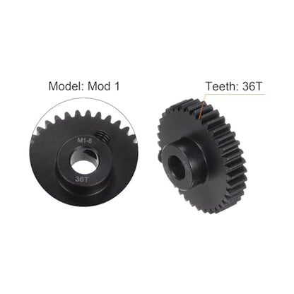 uxcell Mod 1 36T Pinion Gear 8mm Bore Hardened Steel Motor Rack Spur Gear for RC Car Truck Gear Drive