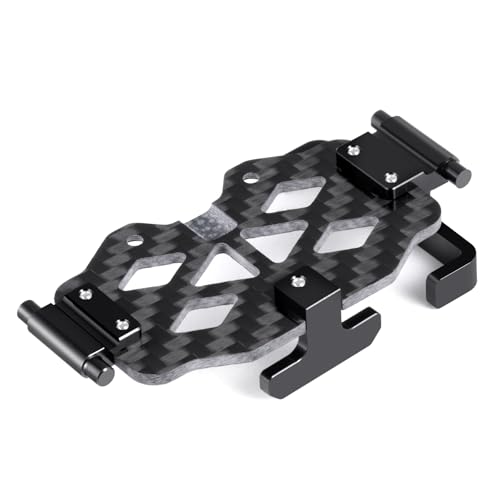 TRX4M Battery Tray Holder Mount Plate - Carbon Fiber and Aluminum Battery Protection Plate Bracket for TRX4M Defender Bronco K10 F150 1/18 RC Crawler Car Upgrades