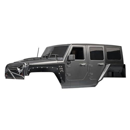 RC SCX10 Hard Shell&1/10 Jeep Wrangler Body for 1/10 SCX10i ii 90046 90047 and Other 313 Wheelbase RC Cars (Silver Gray) - color: Silver Gray