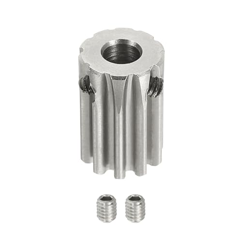 uxcell 1 Mod 10T Spur Gear 5mm Bore, 304 Stainless Steel Pinion Gear, 20°Pressure Angle, for Spur Rack and RC Model Car or Motor DIY - size: 1 Mod 10T, 5mm