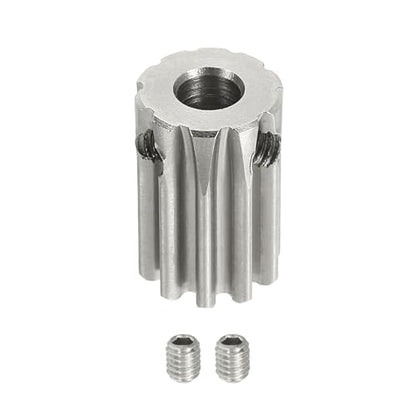uxcell 1 Mod 10T Spur Gear 5mm Bore, 304 Stainless Steel Pinion Gear, 20°Pressure Angle, for Spur Rack and RC Model Car or Motor DIY - size: 1 Mod 10T, 5mm