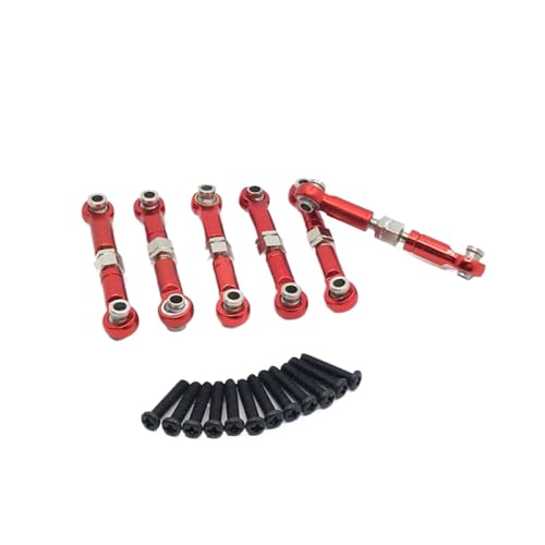 6pcs Metal Link Rod Tie Rod Linkage 1 18 RC Car Upgrade Parts Accessories Compatible with RC Car Models(Red) - color: Red