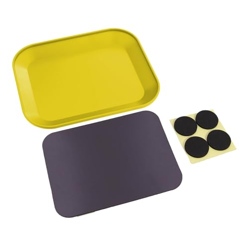 for Axial for SCX10 1/10 RC Car Upgrade Parts Screw Tray with Pad Magnet Disk Storage Plate Crawler Airplane Boat Repair Tool RC Cars Models Parts - color: Yellow