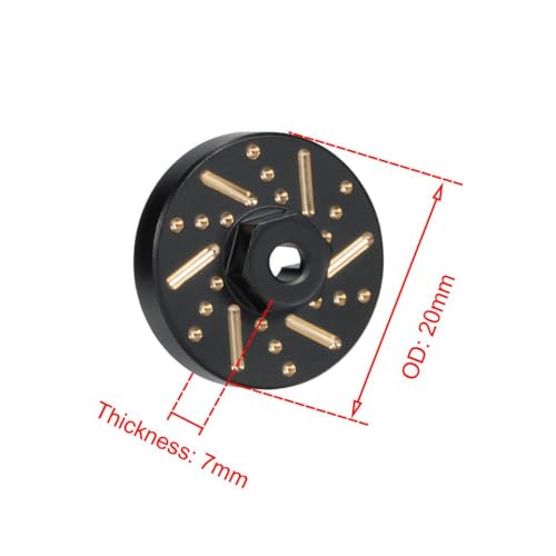 4PCS Brass Extended Wheel Hubs Hex +3mm Adapter Compatible with 1/24 Scale RC Crawler Models for Track Width Extension and Stability Upgrade