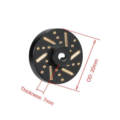 4PCS Brass Extended Wheel Hubs Hex +3mm Adapter Compatible with 1/24 Scale RC Crawler Models for Track Width Extension and Stability Upgrade