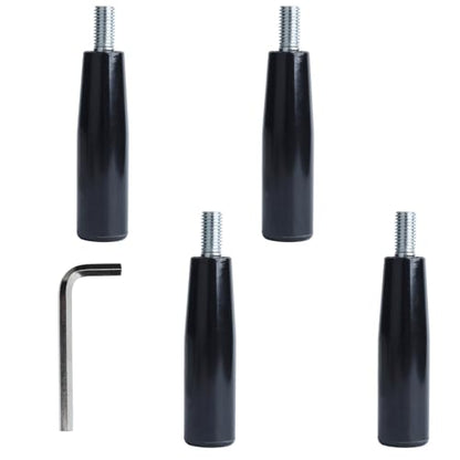 4 Pcs Revolving Handwheel Handle, M12 Male Threaded Stem, Zinc Alloy Steel with Powder Coated Finish, for Milling Machine & Lathe Equipment (Black) - size: M12 x 100mm