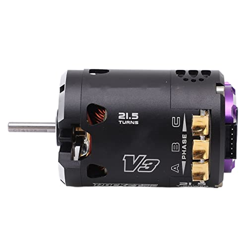 21.5T Sensored Brushless Motor with Reliable Performance for 1/10 1/12 RC Racing Car Upgrade Black Purple Aluminum