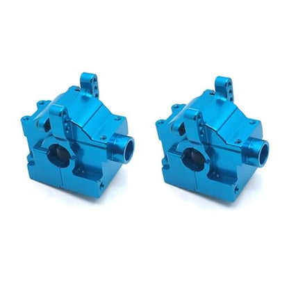RC Gearbox Compatible with JLB for Racing for Cheetah 11101 21101 J3 2 Pcs Metal Gearbox Case Differential Housing 1/10 RC Car Upgrades Parts(Blue) - color: Blue