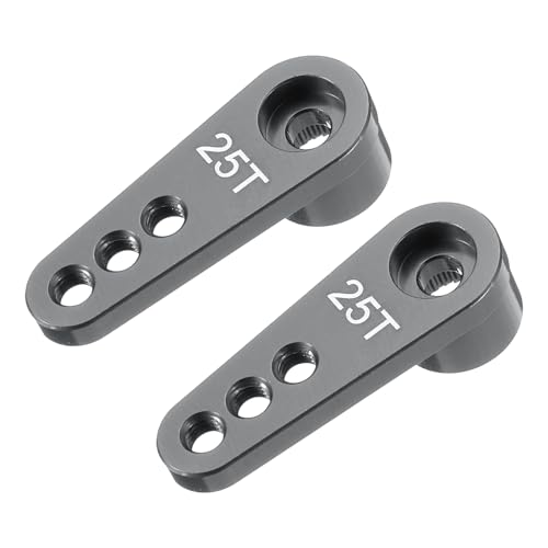 MECCANIXITY Aluminum Alloy 25T Steering Servo Single Arm Horn Deep Grey for DIY RC Car/Boat/Airplane Boat Accessories 2 Pcs - color: Deep Grey
