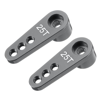 MECCANIXITY Aluminum Alloy 25T Steering Servo Single Arm Horn Deep Grey for DIY RC Car/Boat/Airplane Boat Accessories 2 Pcs - color: Deep Grey