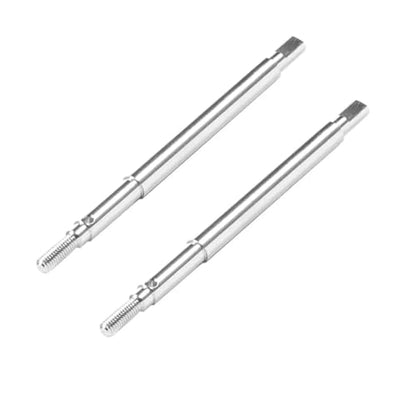 Steel Front Rear Axle Shafts 5mm Extended +2mm Thread Longer Driveshaft for 1/18 RC Crawler Car TRX4M Upgrade Parts (Silver) - color: Silver