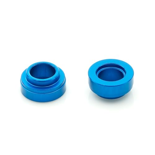 Aluminum Front Steering Cup Spacer Set for Tamiya TT-02 | 6-piece CNC-machined aluminum set; replaces the matching front steering knuckle and axle cup spacers on Tamiya TT-02