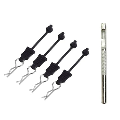 RC Cars Rubber Body Clips with Flexible Rubber Retainer Pull Tabs, Shell Fixed Buckle Lock with Shell Hole Opener Kit for Wltoys Hyper Go HAIBOXING HBX SCY 1/12 1/14 1/16 RC Car (4pcs) - color: 4pcs
