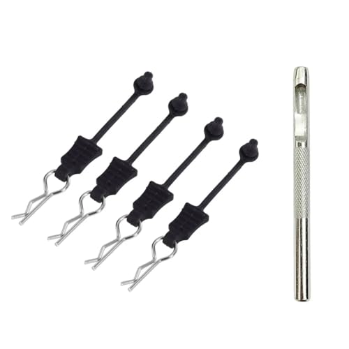 RC Cars Rubber Body Clips with Flexible Rubber Retainer Pull Tabs, Shell Fixed Buckle Lock with Shell Hole Opener Kit for Wltoys Hyper Go HAIBOXING HBX SCY 1/12 1/14 1/16 RC Car (4pcs) - color: 4pcs