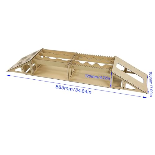 RC Crawler Bridge Obstacle Ramp, Detachable Climbing Bridge Track for 1/18 1/24 Scale RC Crawler Cars, Tabletop RC Rock Crawling Course Accessory
