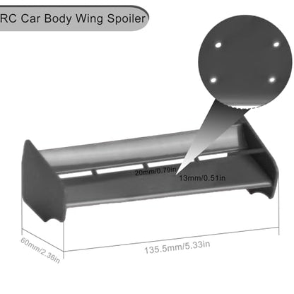 1/14 Scale RC Car Body Wing Spoiler Body Shell Rear Spoiler Tail Wing Kit Toy Vehicles Parts for 144001 and 1/12 1/14 1/16 CTR RC Buggy Universal Models - Flexible Plastic, Durable