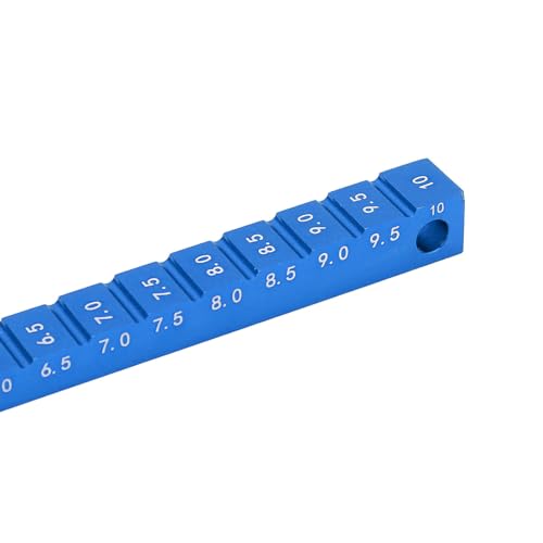 RC Ride Height Gauge 1/10, RC Camber Gauge Aluminum Alloy RC Ride Height and Camber Gauge Kit for 1/10 RC Drift Car, 0.1 to 0.4in Adjustment Range (Blue) - color: Blue