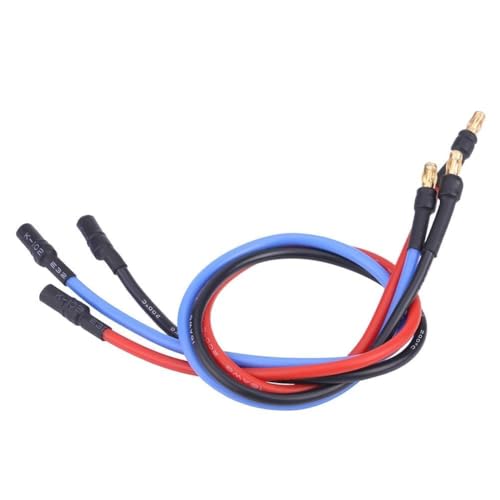 HERCHR 3Pcs 3.5mm Banana Extension Cable Banana Plug Gold Bullet Connector 16AWG Male Female 12in Silicone Wire for RC Brushless Motor ESC Extension Cable Wire RC Car Boat Parts