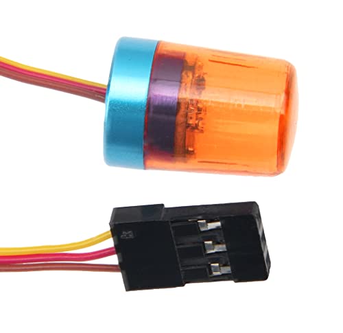 Multi-Function LED Flash Lights Alarm Lamp Flashing Rotating Beacon Light Compatible with 1/10 TRX4 SCX10 RC Crawler Car 1/14 Tamiya Tractor RC Truck (Orange) - color: Orange