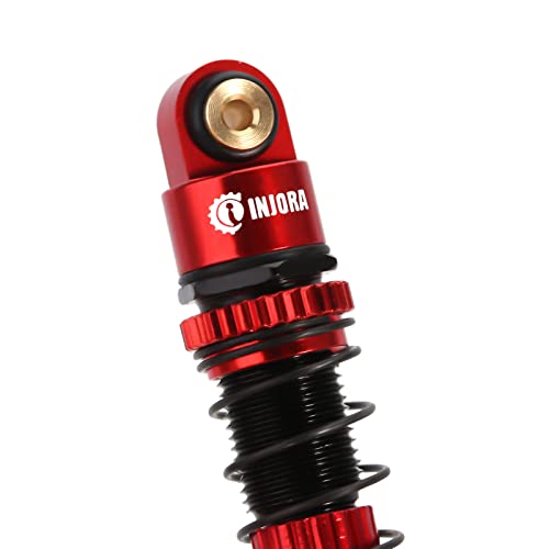 INJORA 45mm Aluminum Threaded Oil Shock Absorbers for 1/24 FMS FCX24（Red） - color: red