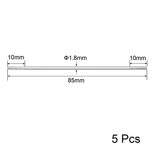 uxcell M2x85mm Pushrod Connector Stainless Steel Rod Linkage,for RC Boat,Car,Airplane,Helicopter,5pcs - size: M2x85mm