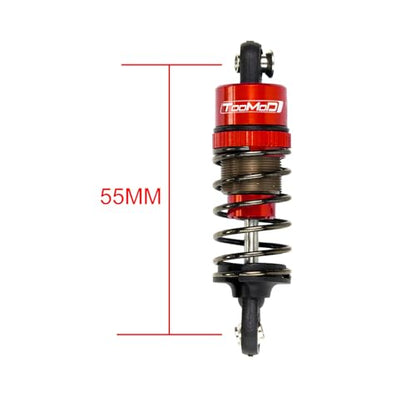 1/10 55MM RC Oil filled Shock Absorbers kit for Tamiya TT-01 TT-02 WR-02 M05 M06 TA05 1:10 On Road Car Upgrades Replace Parts (Red) - color: Red