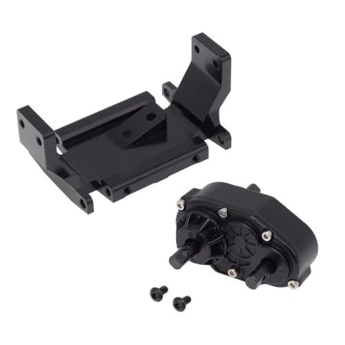 RC car Components Compatible with Axial for SCX10 D90 D110 TF2 1/10 RC Crawler Upgrade Parts Metal Gearbox Transfer Case with 72mm Mount | Black - color: Black