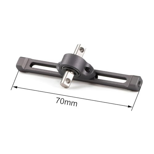 Aluminum Carrier Bearing Width Transfer Case 70mm Adjustable for 1/10 RC Crawler LCG Chassis Cheater Rigs 1.9 Shafty Comp Builds (Gray) - color: Gray