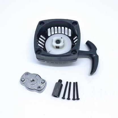 KingVal Replacement Easy-Started Pull Starter (No Need Changing Flywheel) Compatible with 1/5 Scale HPI KM Rovan Baja 5B 5T 5SC 32cc 36cc Engine RC Car (Black)