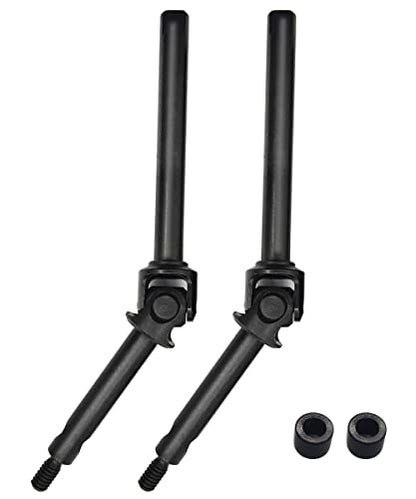 2Pcs Steel Front Axle Drive Shaft SCX24 CVD Set 1/24 Axial SCX24 (+4mm) | Extended 4mm,For C10/JLU/Bronco/Gladiator/Deadbolt RC Crawler Car,CNC Machined,High Strength,Non Destructive Installation - size: +4mm