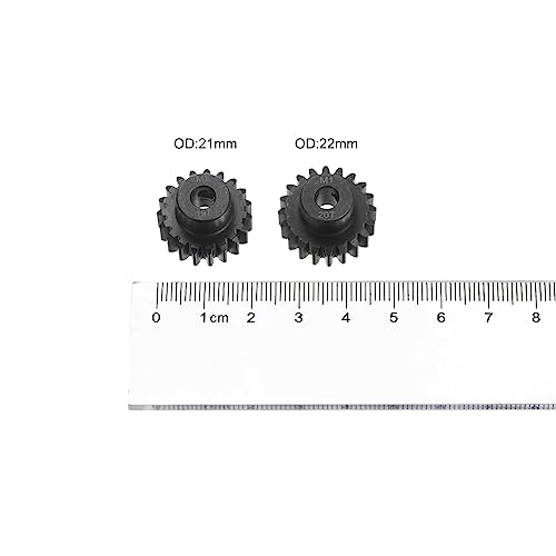 HARFINGTON Mod 1 M1 Pinion Motor Gear Set 2pcs 19T 20T Fit 5mm RC Motor Shaft M1 Pitch Gears for RC Car, with Hex Key - style: 19T 20T