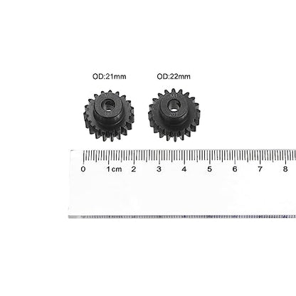 HARFINGTON Mod 1 M1 Pinion Motor Gear Set 2pcs 19T 20T Fit 5mm RC Motor Shaft M1 Pitch Gears for RC Car, with Hex Key - style: 19T 20T