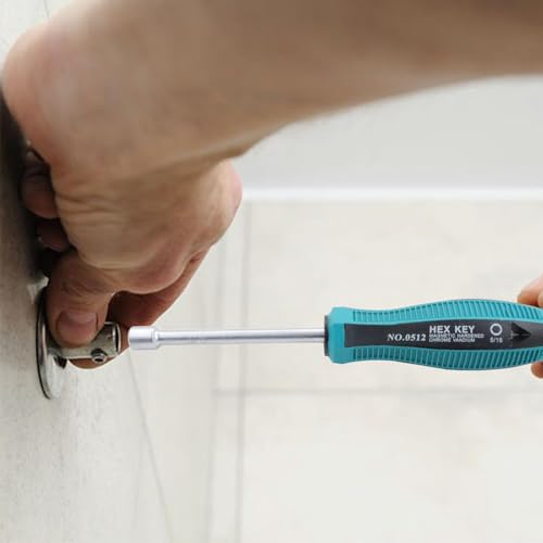 5/16 Inch Non-Magnetic Tip Six Point Hex Nut Driver with 3.7-Inch Round Shaft, Non-Slip Cushion-Grip Handle 2pcs - size: 5/16inch