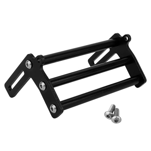 Aluminum Front Bumper Bull Bars for 1/10 RC Crawler Axial SCX10 TRX4 LCG Chassis FJ40 Dodge Power Wagon Cab Cliffhanger Body (Black) - color: Black