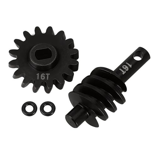 2pcs Steel Axle Differentials Gear 13T/2T Front and Rear Overdrive Differential Worm Gear for Axial SCX24 1/24 RC Crawler Truck Car Upgrades Parts Accessories (2T-16T) - color: 2t-16t