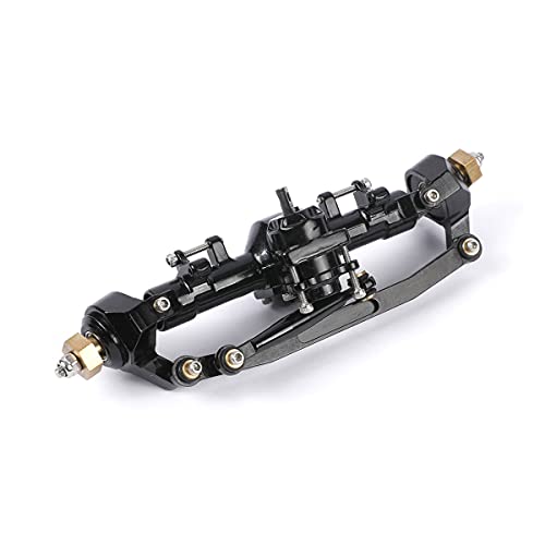 1/24 RC Aluminum Complete Front Axle for Axial SCX24 RC Crawler Upgrades (Black) - color: Black