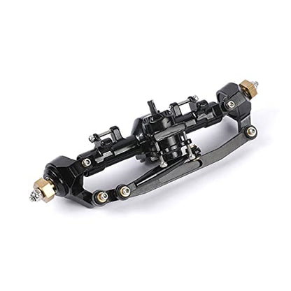 1/24 RC Aluminum Complete Front Axle for Axial SCX24 RC Crawler Upgrades (Black) - color: Black