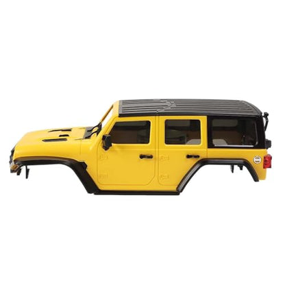 6.10inch/155mm Wheelbase Plastic Texture Hardtop Body Shell Kit Replacement Part for 1:18 RC Car Crawler Car for TRX4M Bronco Defender AX8560 Chassis Upgrade Accessories (Yellow) - color: Yellow