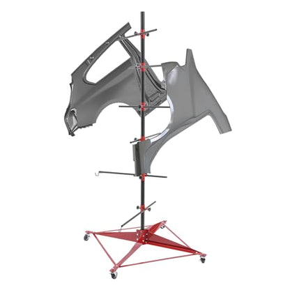 Auto Body Panel Tree Holder Paint Stand, 330 lbs Capacity, Adjustable Center Post Hang Paint Spray Stand with 4 Lockable Wheels & 6 Hook Levers for Automotive Doors Bumpers Fenders Hoods(Height 71'') - size: 75x75x180cm