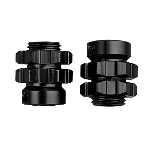 Aluminum 17mm Splined Wheel Hubs/Nuts 17mm Hex Spacers Extensions Adapters for 1/10 Traxxas Summit, Set of 4 (Black) - color: Black