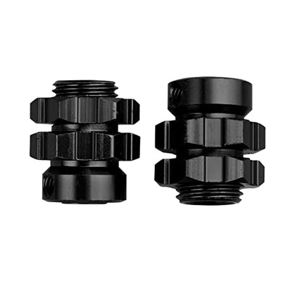 Aluminum 17mm Splined Wheel Hubs/Nuts 17mm Hex Spacers Extensions Adapters for 1/10 Traxxas Summit, Set of 4 (Black) - color: Black